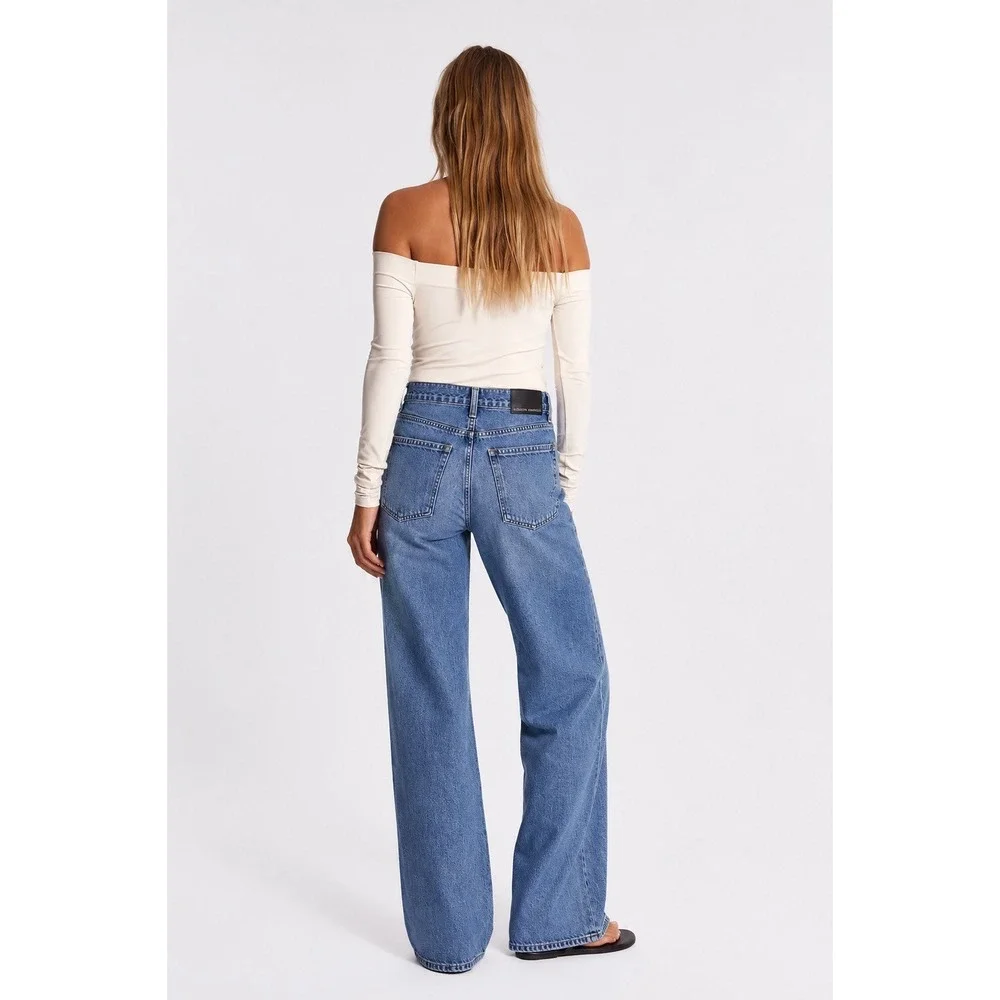 Modern American Jackson High Rise Straight Leg Jeans Smokey Blue  Size‎ 26 NWT